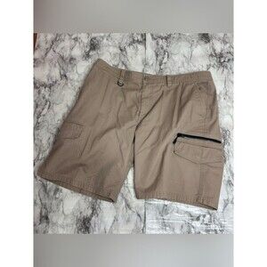 Nike Men's Tan brown Cargo Shorts logo Zipper Pocket size 38